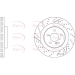 Apec Red Vented Brake Disc - Drilled & Slotted (DSK3346) Fits: Mercedes