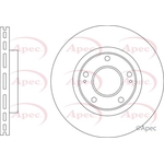 Apec Red Vented Brake Disc (DSK3383) Fits: Hyundai
