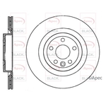 Apec Black Vented Two-Piece Brake Disc (DSK3406B) Fits: BMW