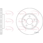 Apec Red Vented Brake Disc (DSK3412) Fits: Vauxhall