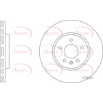 Apec Red Vented Brake Disc (DSK3413) Fits: Vauxhall