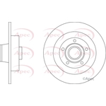 Apec Solid Brake Disc (DSK3426) Fits: Renault