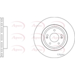 Apec Red Vented Brake Disc (DSK3459) Fits: Kia