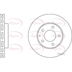 Apec Red Vented Brake Disc (DSK677) Fits: Mazda