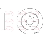 Apec Red Solid Brake Disc (DSK702) Fits: Nissan