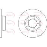 Apec Red Solid Brake Disc (DSK716) Fits: LDV