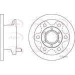Apec Red Solid Brake Disc (DSK961) Fits: Iveco