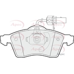 Apec Brake Pads With Retaining Spring (PAD1182) Fits: VW