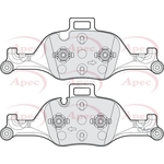 Apec Red Brake Pads With Retaining Spring (PAD2187) Fits: BMW