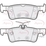 Apec Red Brake Pads With Spring (PAD2204) Fits: Ford