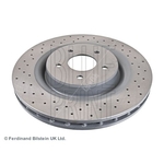 Blue Print Vented Brake Disc - Drilled (ADJ134340) Fits: Jaguar Front Axle