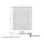 Blue Print Cabin Filter (ADBP250075) For Infiniti and Nissan