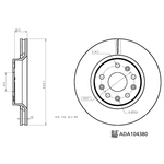 Blue Print Vented Brake Disc (ADA104380) Fits: Jeep Front Axle