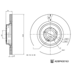 Blue Print Vented Brake Disc (ADBP430163) Fits: Mercedes Rear Axle