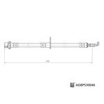 Blue Print Brake Hose (ADBP530046) Fits: Lexus & Toyota Rear Axle Right