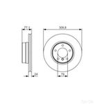Bosch Vented Brake Disc (0986479S29) Fits: BMW