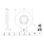 Bosch Vented Brake Disc (0986479D40) Fits: Ford