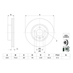 Bosch Vented Brake Disc (0986479F22)