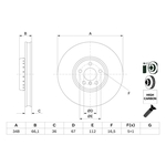 BOSCH Brake Disc (0986479F59) Fits: BMW