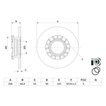 Bosch Solid Brake Disc (0986479F62) Fits: Ford