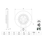Bosch Vented Brake Disc (0986479F80) Fits: Ford