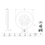Bosch Vented Brake Disc (0986479D46) Fits: Ford