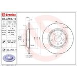 BREMBO Pair Solid UV Coated Brake Discs 08.A759.11