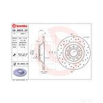 Brembo Xtra Line Solid Brake Disc - Drilled (08.8843.2X) Fits: Audi Rear Axle