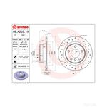 Brembo Xtra Line Solid Brake Disc - Drilled (08.A205.1X) Fits: BMW