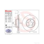 Brembo Prime Line UV Coated Vented Brake Disc (09.8555.21) Fits: Land Rover