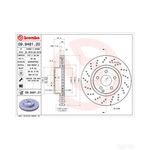 Brembo Prime Line UV Coated Vented Brake Disc - Drilled (09.9481.21) Fits: Mercedes