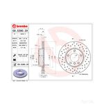 Brembo Xtra Line Vented Brake Disc - Drilled (09.5390.3X) Fits: BMW