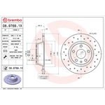 Brembo Xtra Line Solid Brake Disc - Drilled (08.9769.1X) Fits: Audi