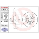 Brembo Prime Line UV Coated Solid Brake Disc (08.A615.11) Fits: Peugeot