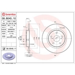 Brembo Prime Line UV Coated Solid Brake Disc (08.B045.11) Fits: Toyota