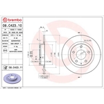 Brembo Prime Line UV Coated Solid Brake Disc (08.C423.11) Fits: Mazda