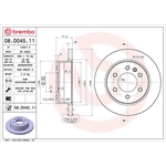 Brembo Prime Line UV Coated Solid Brake Disc (08.D045.11) Fits: Mercedes