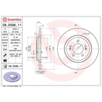 Brembo Prime Line UV Coated Solid Brake Disc (08.D086.11) Fits: Hyundai