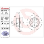 Brembo Prime Line UV Coated Solid Brake Disc (08.D616.11) Fits: Skoda