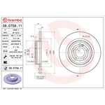 Brembo Prime Line UV Coated Solid Brake Disc (08.D759.11) Fits: Mercedes