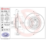 Brembo Prime Line UV Coated Solid Brake Disc (08.D760.11) Fits: Mercedes