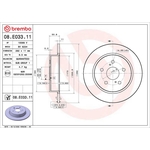 Brembo Prime Line UV Coated Solid Brake Disc (08.E033.11) Fits: Toyota