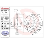 Brembo Xtra Line Vented Brake Disc - Drilled (09.8904.1X) Fits: Renault