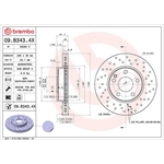 Brembo Xtra Line Vented Brake Disc - Drilled (09.B343.4X) Fits: Mercedes