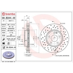 Brembo Xtra Line Vented Brake Disc - Drilled (09.B344.4X) Fits: Mercedes