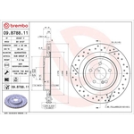 Brembo Prime Line UV Coated Vented Brake Disc - Drilled & Slotted (09.B788.11) Fits: Mercedes