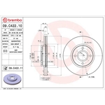 Brembo Prime Line UV Coated Vented Brake Disc (09.C422.11) Fits: Ford
