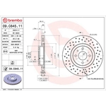 Brembo Prime Line UV Coated Vented Brake Disc - Drilled (09.C645.11) Fits: Abarth