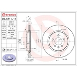 Brembo Prime Line UV Coated Vented Brake Disc (09.C711.11) Fits: Vauxhall
