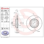 Brembo Prime Line UV Coated Vented Brake Disc (09.C760.11) Fits: Ford